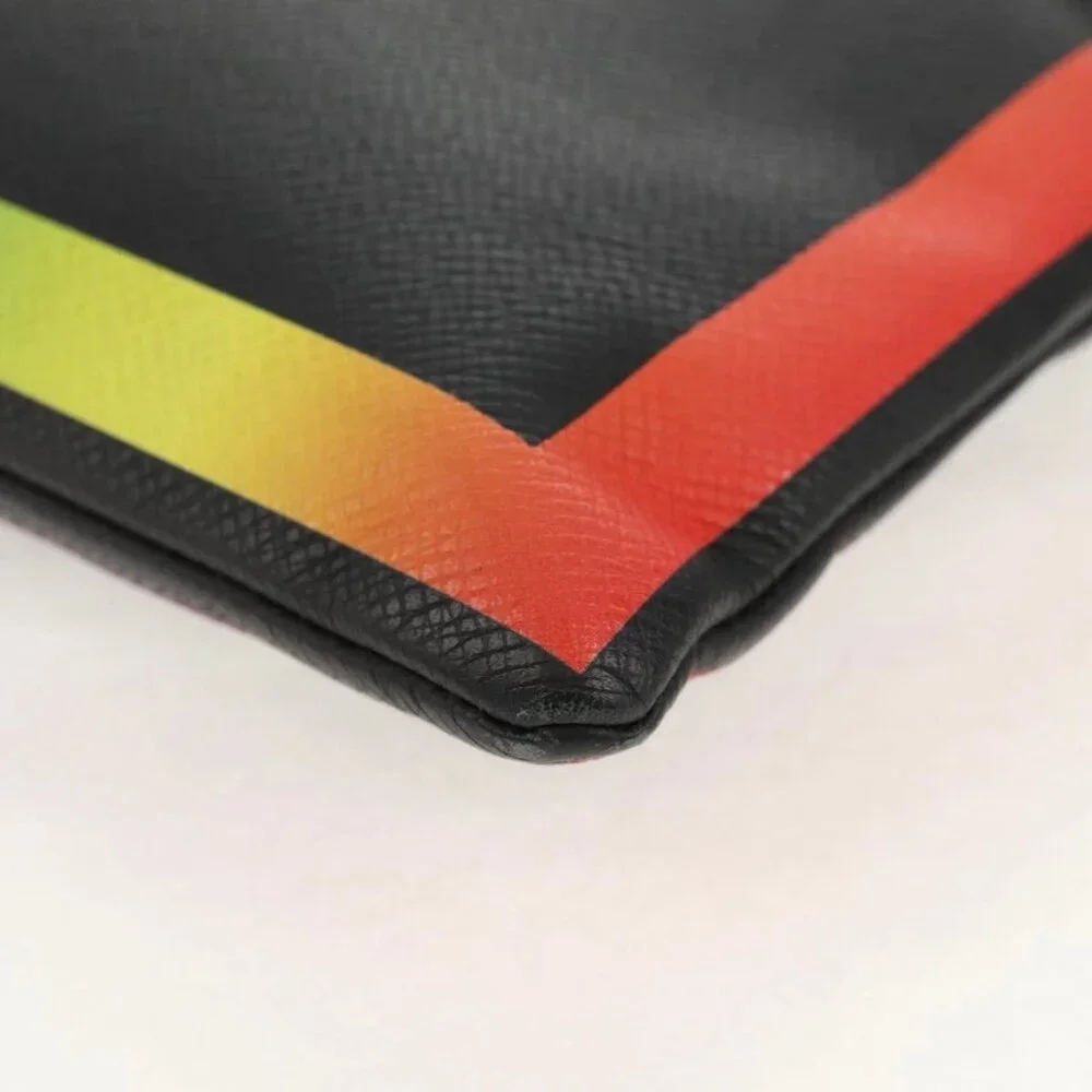 LOUIS VUITTON taiga rainbow Chain Pochette A4 Bag Black M30347 LV Auth 157880M - Picture 3 of 16